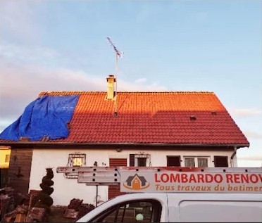 Réfection toiture en cours — pose lattis bois, Colmar, Sundgau (68)